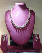 Pure Zircon Diamond Gold Plated Necklace With Earrings 386208